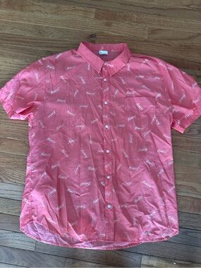 Budweiser Coral Short-Sleeve Button-Down Shirt